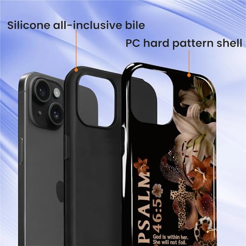 Coque antichoc iPhone 15 VisEnt double couche esthétique croix et léopard