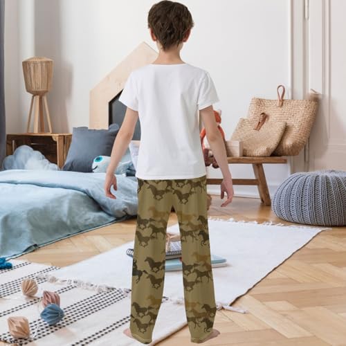 Boy's Pants Cowboy Chasing Herd Jogger Pants Elastic Waist Long Bottoms Trousers with Pockets 6-14 Years3