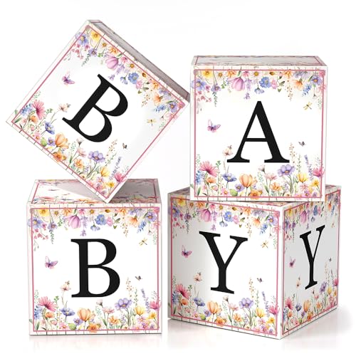 Wildflower Baby Shower Decorations Colorful Spring Floral Baby Balloon Blocks