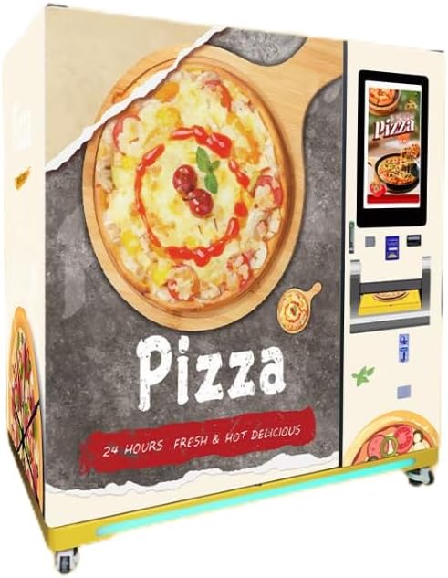 Refrigerated Vending Machine with Card Reader, Automatic Vending Equipment with Pizza for Office, School, Gym, Hotel, Shopping Mall, Business and University