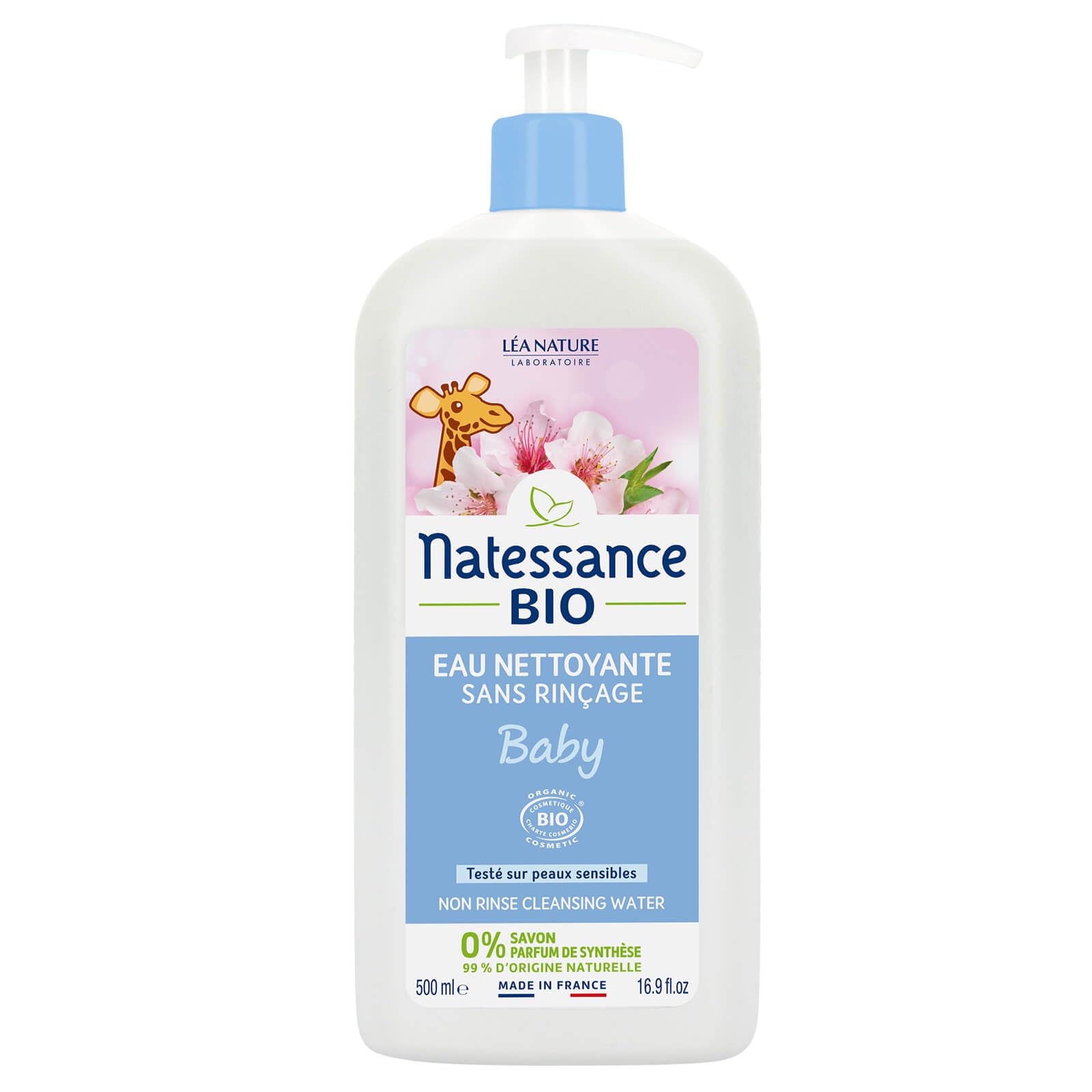 Natessance Bébé Naturel Eau Nettoyante sans Rinçage 500 ml