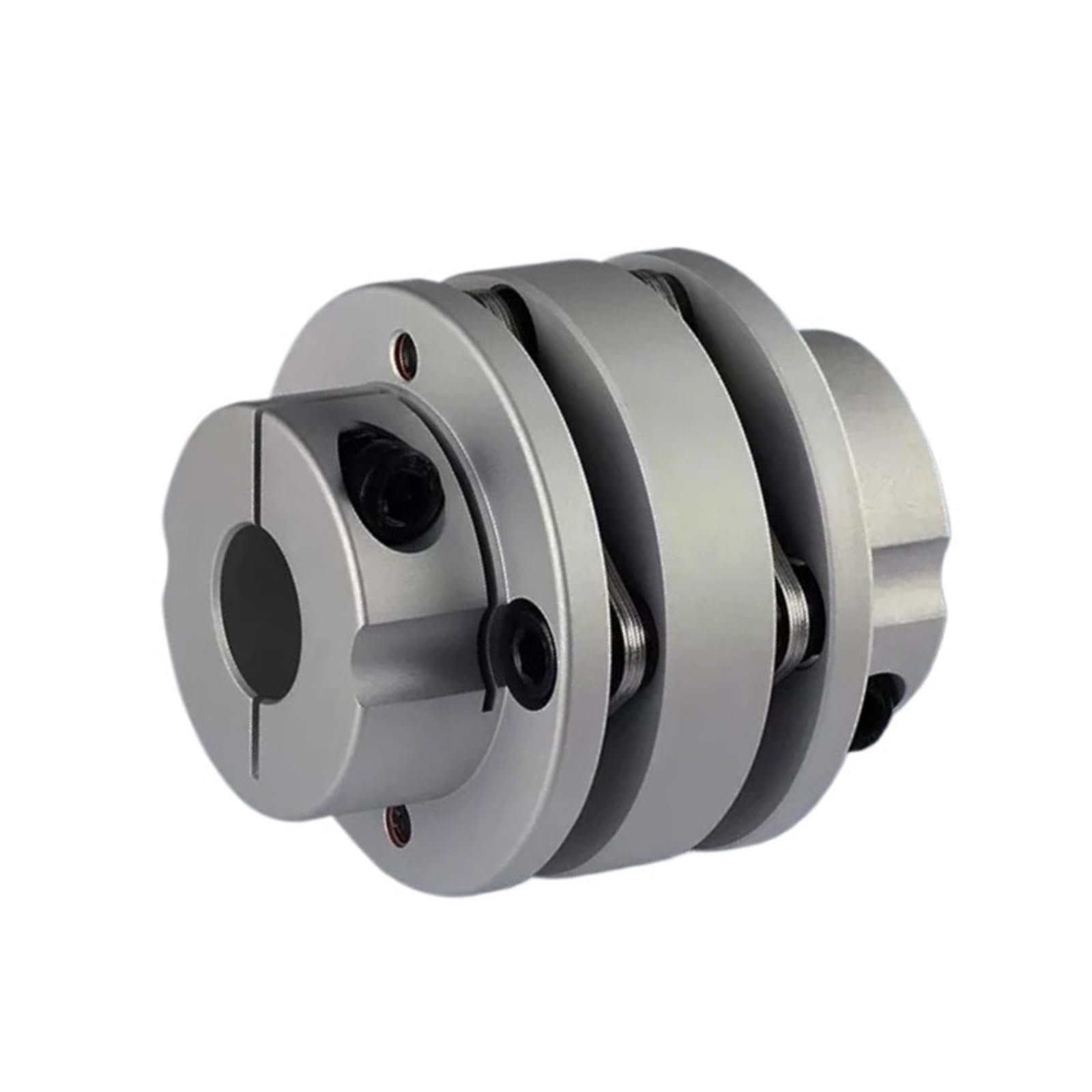 Acoplamiento de diafragma doble, acoplador de eje de motor de acoplamiento de diafragma elástico de aleación de aluminio de 50X57 mm for piezas CNC(CLT-50X57-14x16)