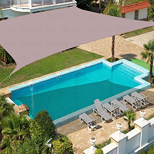 Toldo rectangular gris impermeable de 4 x 7 m con toldo de bloqueo UV del 90 % para patio al aire libre, jardín, césped, pérgola y terraza, color caqui