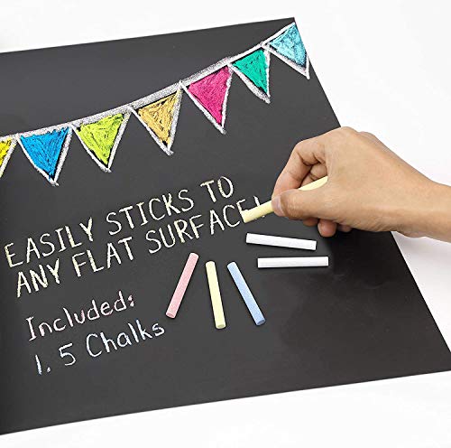 Itian 45 x 200cm Panel de PVC Adhesivo Removible, Memowand con Paño de Limpieza, Pegatinas Cuttable (Negro)