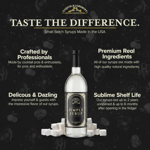 Image of Liquid Alchemist Simple Syrup for Cocktails - Real Ingredients Make our Simple Sugar Syrup the Perfect Old Fashioned Mix - Our Drink Mix is Non-GMO Gluten Free & Vegan (25.4 oz)
