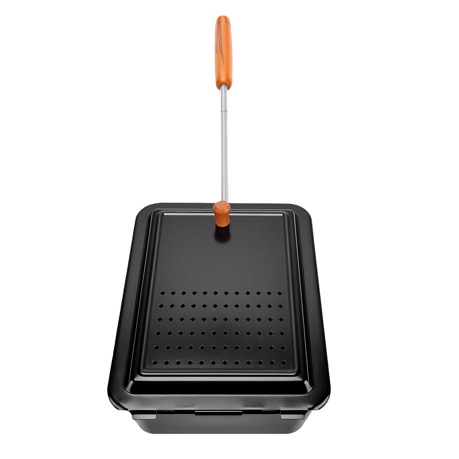 Vassoio per Grigliare i Popcorn, Macchina per Popcorn in Ferro Premium con Rivestimento Antiaderente e Manico in Legno da 42 Cm, Ideale per il Campeggio, la Casa e le Serate di Cinema