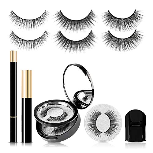 JAHUL 3 Pairs False Eyelashes with Eyeliner Kit