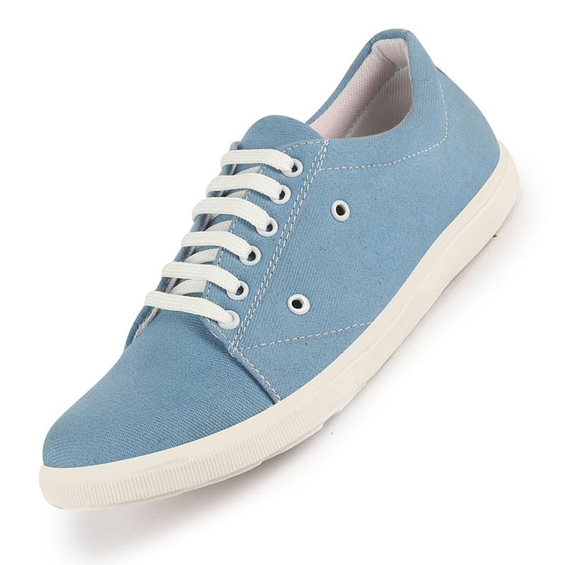Image of FAUSTO Men Casual Classic Canvas /Fabric Sneaker Shoe | Lightweight Comfort Insole | Everyday 6-Eye Lace Up Shoes with Anti Skid TPR Sole