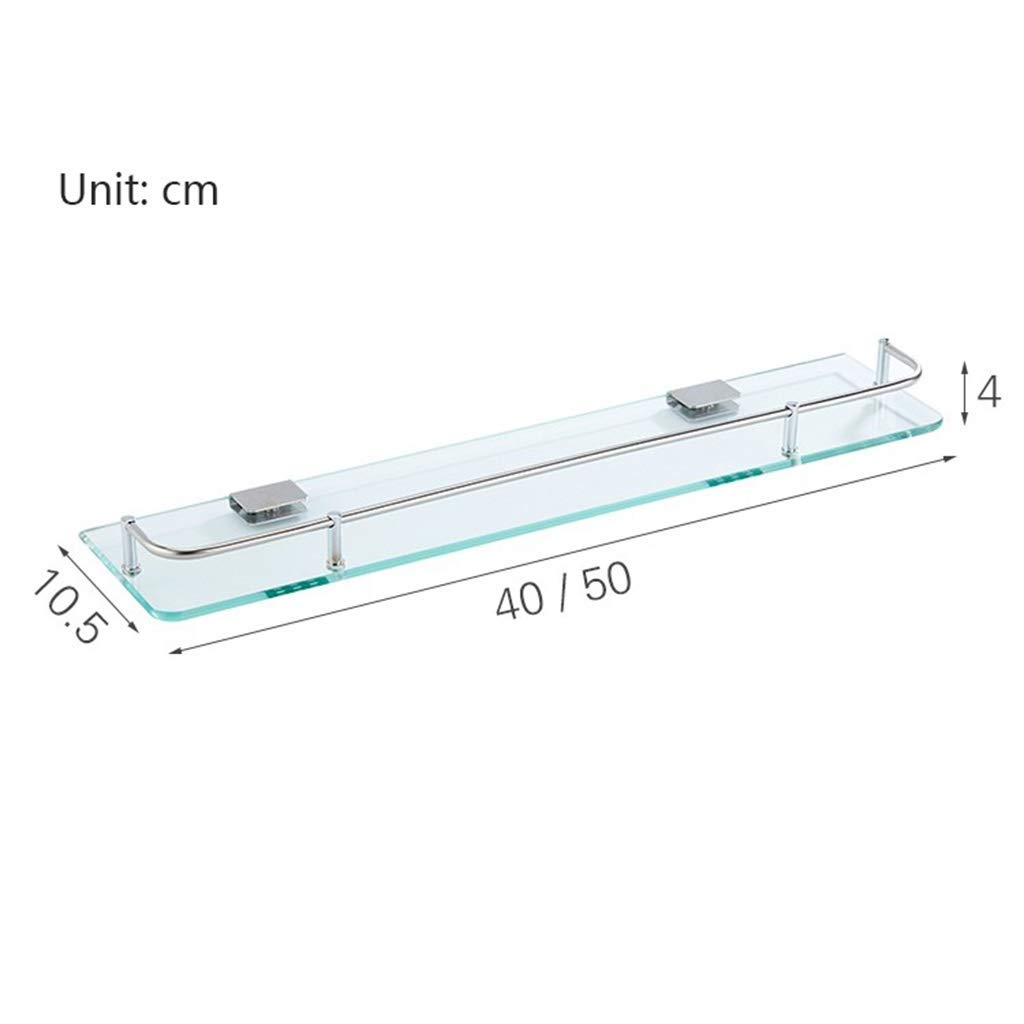 estanteria de baño,estanteria de cristal, Estante rectangular de vidrio for baño montado en la pared de 7 mm, canasta de almacenamiento de vidrio templado, canasta de ducha con riel de acero inoxidabl