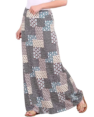 Image of Popana Long Maxi Skirt for Women, Flowy Long Skirts for Women | High Waisted Soft Trendy Rayon, Sundress Convertible Skirt, Long Length Bodycon Maxi Skirt, Petite and Plus Size
