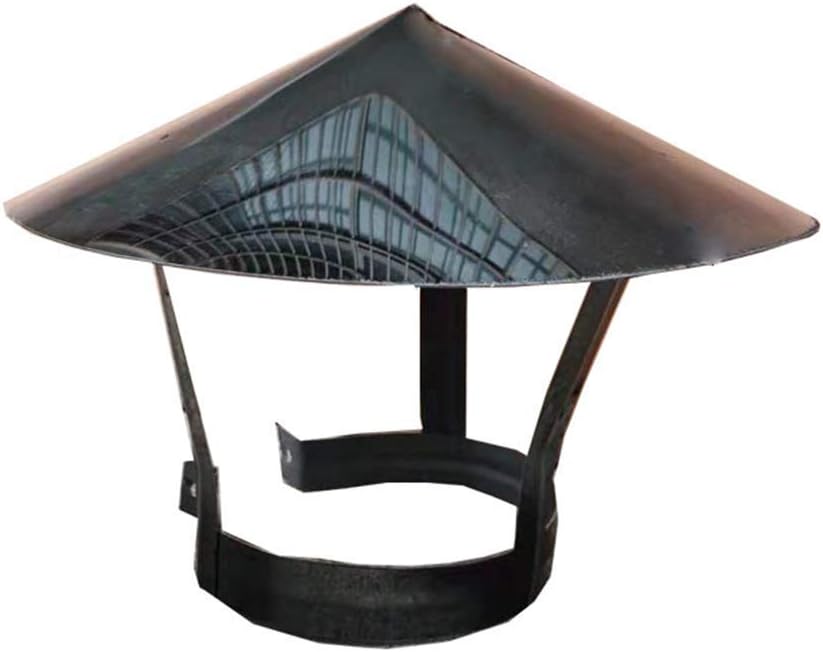 Chimney Cowl Stainless Steel, Ending Roof Cowl for Ducting Ventilation Cap Rain Hat Black (75mm)