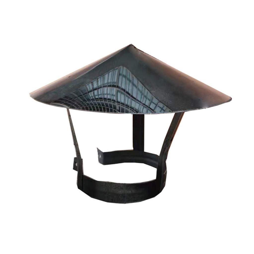 Chapeau de cheminée anti-pluie noir 215 mm en acier inoxydable
