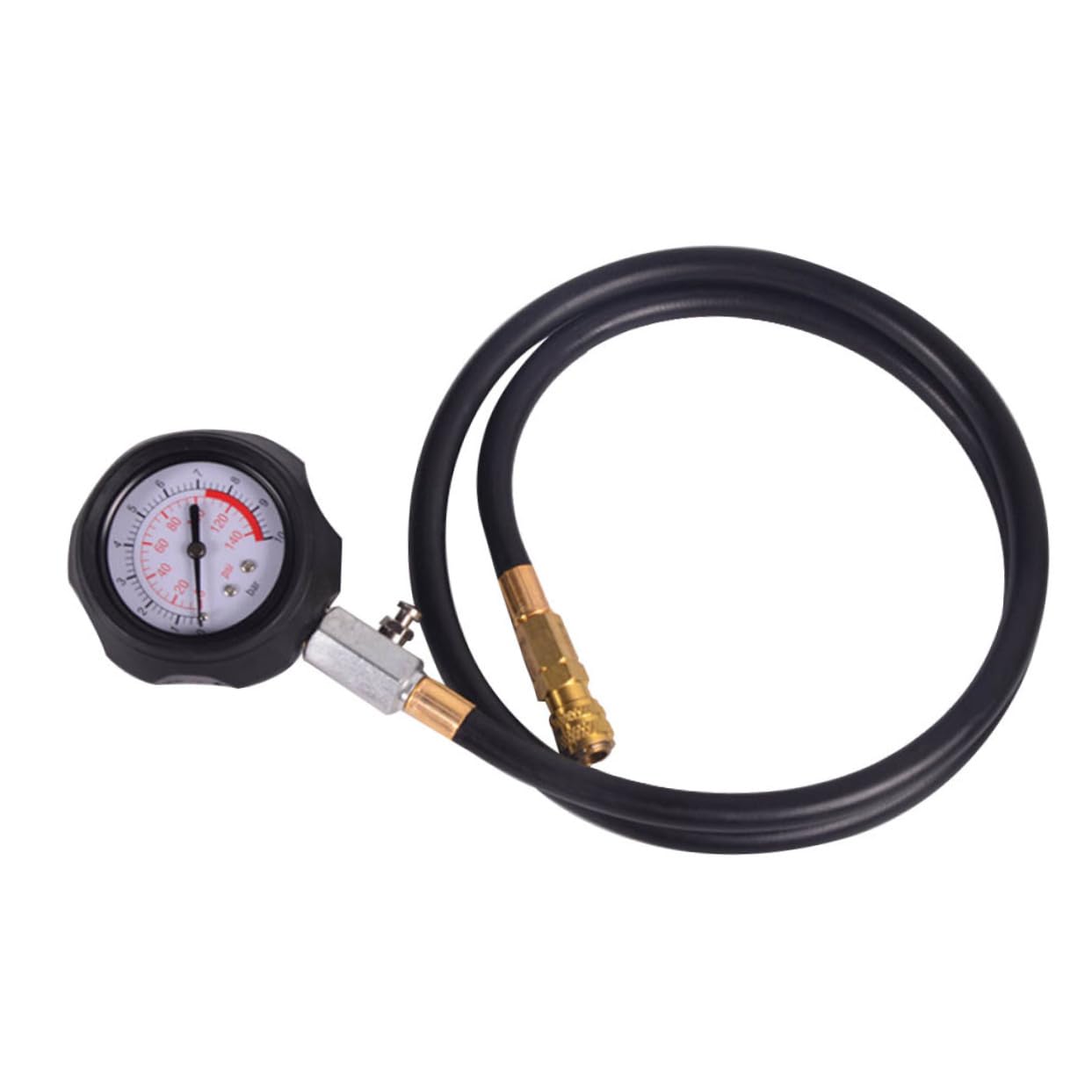PartyKindom Oil Pressure Tester Tool Engine Oil Pressure Gauge Kit 90 Degree Coupling Adaptor for Easy Reading and Storage
