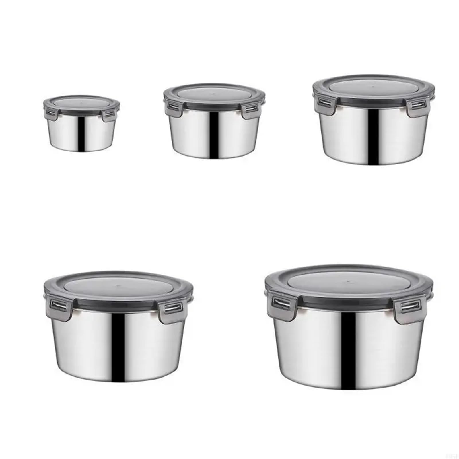 Contenitori per alimenti in acciaio inossidabile Contenitore for il pranzo a prova di perdite in acciaio inossidabile grande capacità con coperchio in metallo for la casa e l'ufficio(1000ML)
