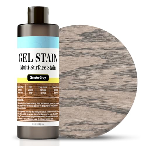 Water-Based Gel Stain - 200ml Gel Stains for Wood - Gel Wood Stain - Wood Stain for Board, Planks, Cabinet, Craft, Room & Outdoor Furniture - Smoke Gray
