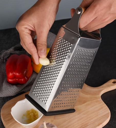 Rallador de 4 caras con mango de madera y acero inoxidable miniatura 2
