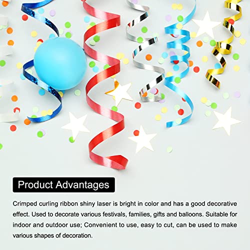 PATIKIL 2pcs Curling Ribbon Crimped Balloon String Shiny Metallic 5mm 10m Iridescent for Party Decoration Gift Wrapping Crafts Rose Gold - Image 4