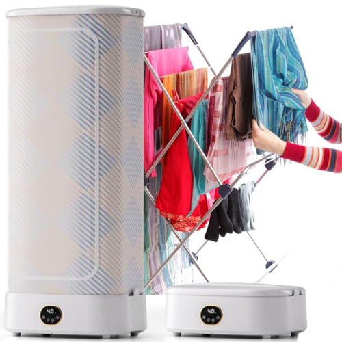 ZOLPINL Planchadora de Vapor automática portátil de 1000 W, Secadora eléctrica, Plancha automática, circulación de Aire Caliente de 360°/Temporizador Inteligente de 240 min