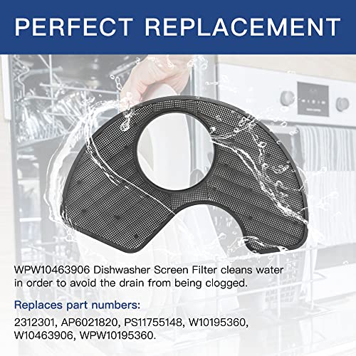 WPW10463906-Dishwasher-Screen-Filter-Replacement-Part-Assembly-Replaces-W10463906-W10195360-Compatible-with-Whirlpool-Dishwashers