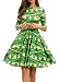 BarbedRose Womens 3D Print Short Sleeve Ugly Christmas Xmas Casual Flared Midi Dress,Christmas Lantern,L/XL
