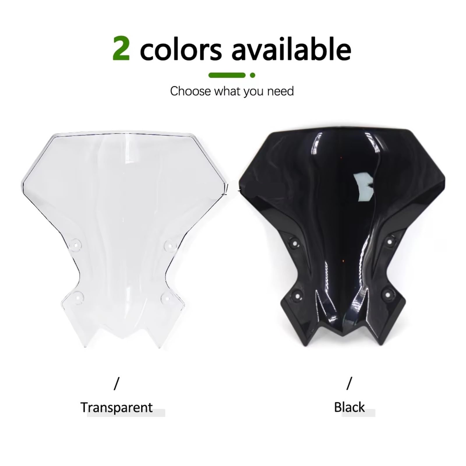 Parabrezza moto Parabrezza Per Visiera Per Moto | Per Kawasaki Z900 Z900 Z650 2020 2021 2023 2024(Nero)