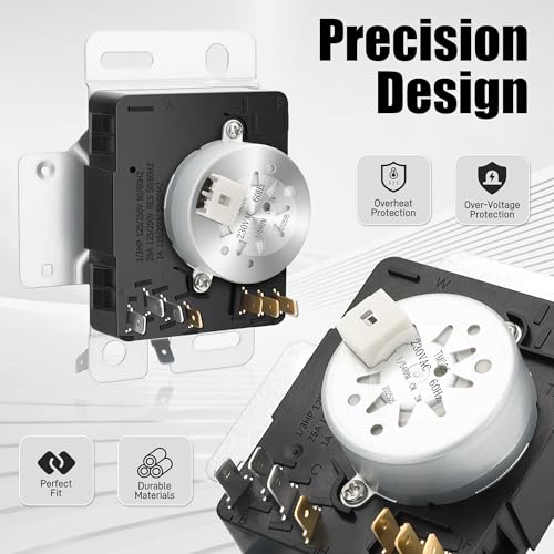 Image of W10745655 W10436308 Dryer Timer Compatible with Whirlpool, Maytag, Amana, Roper 4KWED4605FW0 NED4655EW1 NED4655EW1 YNED4655EW1 Dryer, WPW10745655 Replaces AP6003908 W10857612