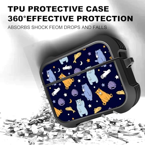 Image of MINGDAO Compatible with AirPods Pro 3 (2025) Case, Stylish PU Leather Design and TPU Shockproof Protective Cover Case with Keychain, Bears MD7449