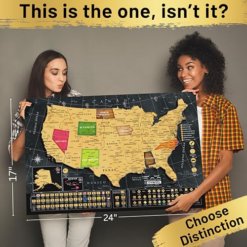 Ovanto OVJ Scratch Off World Map & Us Map-Durable 17X24 Inch United States Map & World Travel Map thumb #5