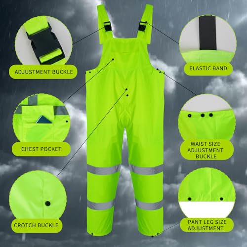 Rain Suits for Men Waterproof High Visibility Reflective Work Breathable Rain Gear for Men Waterproof Jacket and Pants3