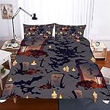 Hermoso estilo de vida:Diseño de impresión de Halloween, adaptado a tu dormitorio.Dale los colores que una habitación sin brillo necesita, nuestras hermosas y bien diseñadas fundas de edredón con estampado floral le agregan brillo y estilo a tu hogar