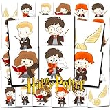 Harry Potter Tattoos Party Favors Bundle ~ 72 Perforated Individual 2' x 2' Harry Potter Temporary Tattoos for Kids Boys Girls (Harry Potter Party Supplies)