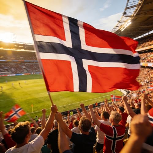Image of Ahfulife Norway Flag 3x5 Ft, 2 Pcs Large Norwegian National Flags for Outdoor Indoor, Double Sided with Brass Eyelets for World Cup, Party, Garden, Bar, Street Decor