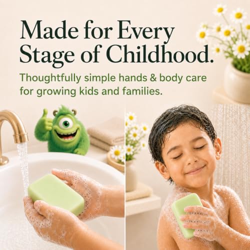 Image of KELEBS Hypoallergenic Kids Soap Bar 2-Pack | Organic & Gentle Chamomile Body Wash for Children | Natural Ingredients | Fun Bath Time
