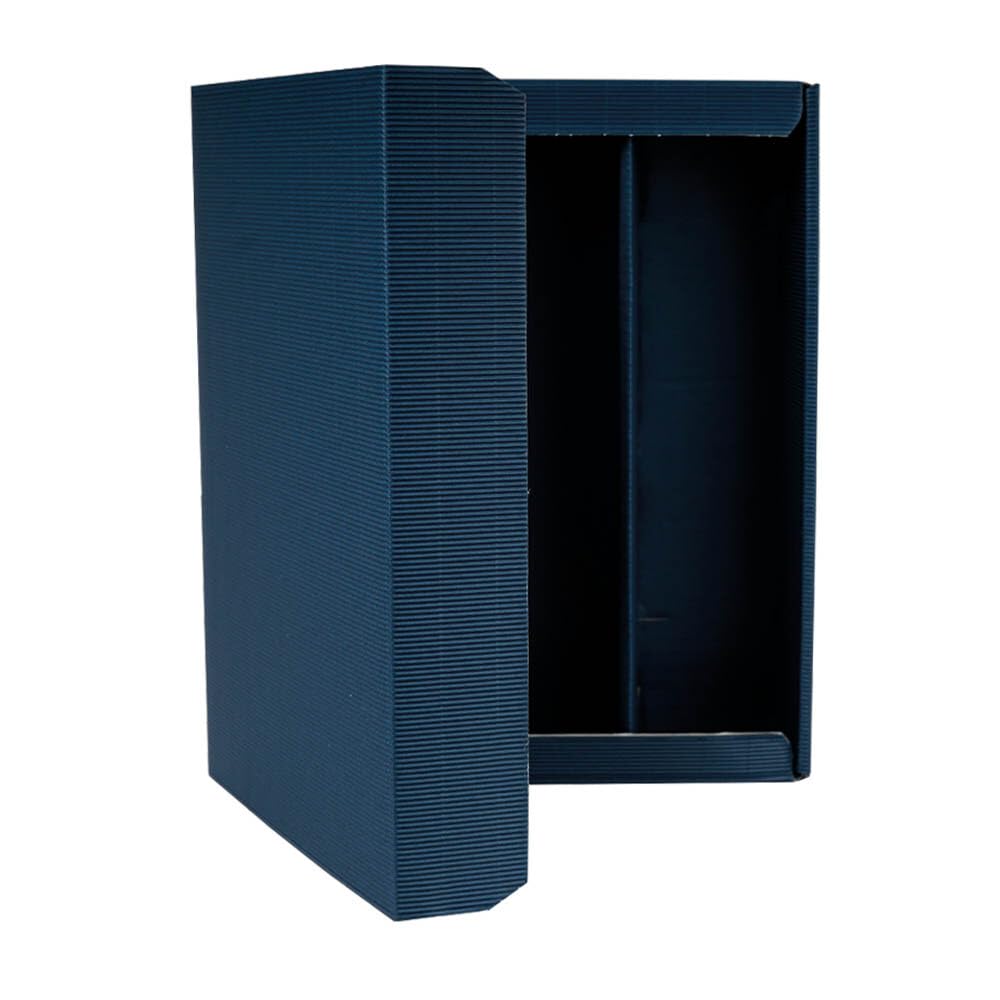 3er Weinkarton, Geschenkkarton, Dunkelblau, Wellpappe, 36 x 25 x 9,5 cm, 25 Stück