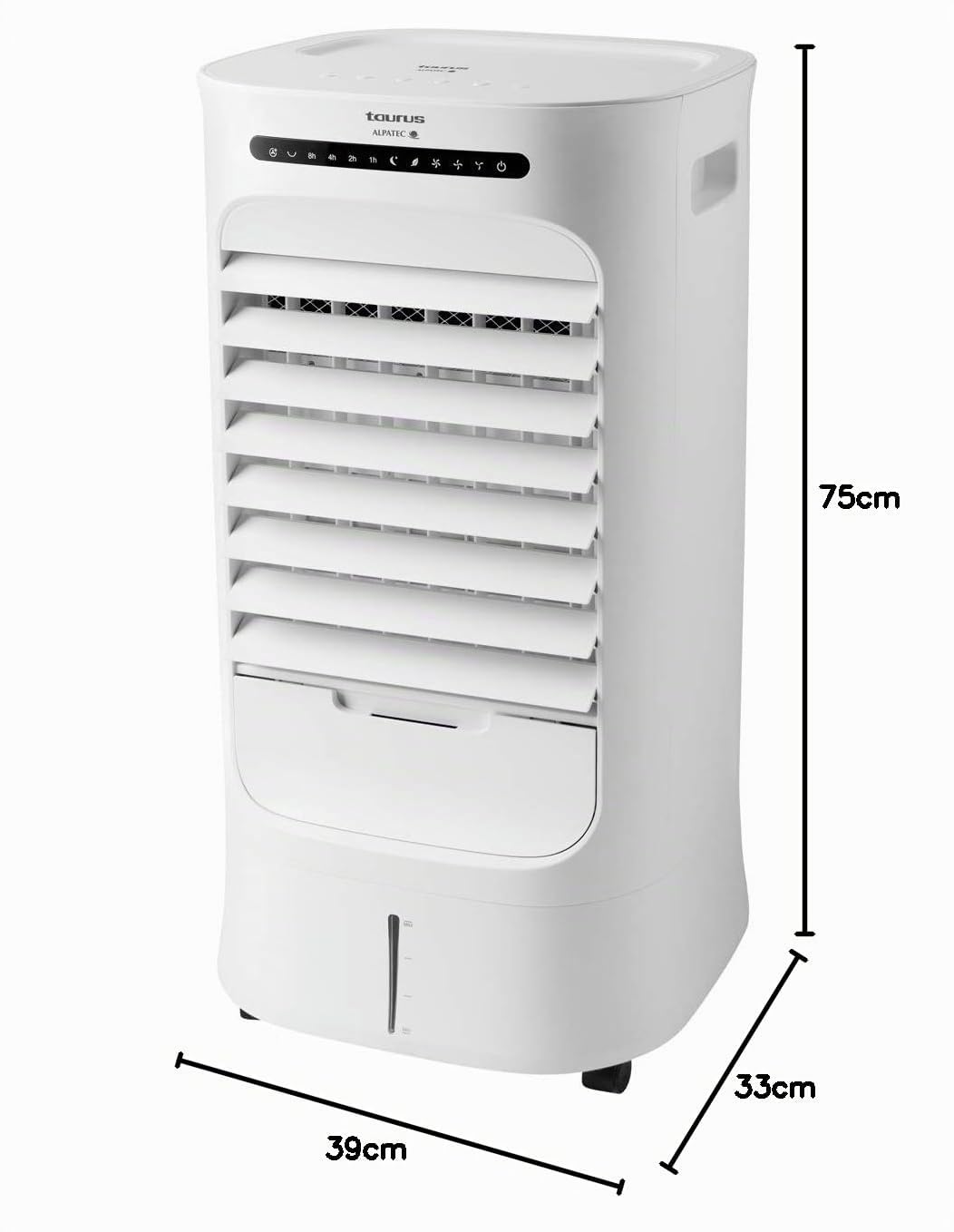 Taurus Snowfield Ultra - Climatizzatore evaporativo, condizionatore d'aria portatile, ventila, raffredda, umidifica, 3 velocità, 3 modalità, timer, bianco