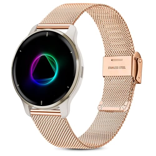 Issinlky métal Bracelet pour Garmin Venu Sq/2 Plus/Vivoactive 5/3/6, 20mm Bracelet acier inoxydable pour Garmin Venu/Vivomove 3/Vivomove HR/Vivoactive 3...