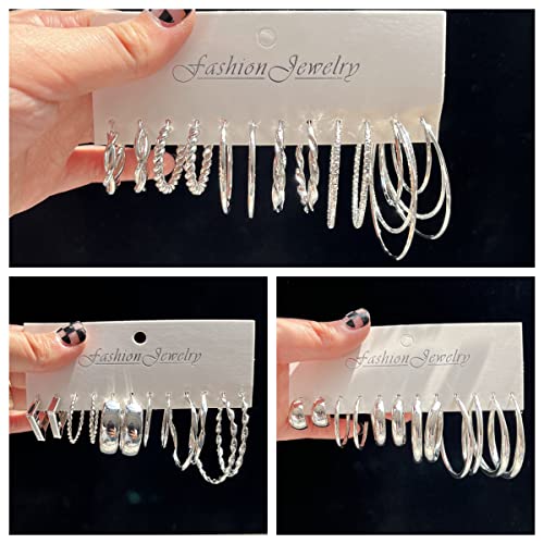 36 Pairs Gold Hoop Earrings for Women, Chunky Gold Hoop Earrings Multipack,Hypoallergenic Big and Small Gold Earrings Set for Birthday Party Jewelry Gift2