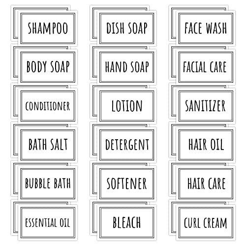 Image of Segbeauty Bathroom Labels for Organizing, 36PCS Waterproof Laundry Labels Soap Dispenser Stickers, Self-Adhesive Removable Beauty Skincare Organization Label for Bathroom Kitchen Laundryroom Dresser