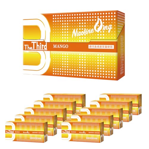 The Third ザ・サード 禁煙グッズ 禁煙 電子タバコ ニコチン0 加熱式スティック ノンニコチンカートリッジ ニコチンゼロ 鹿児島県産茶葉配合 日本製 (10カートン, マンゴー)