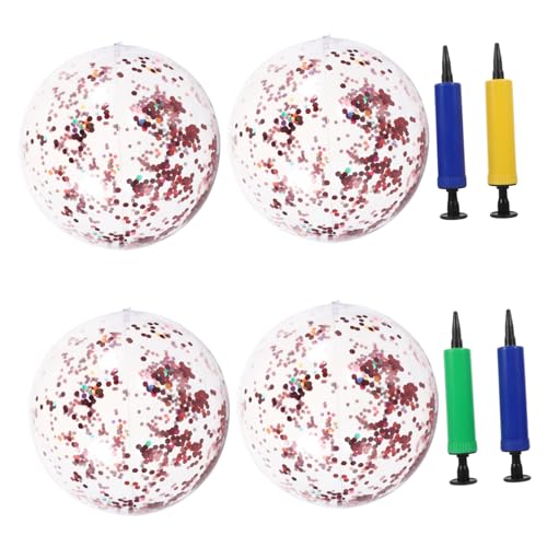 BESPORTBLE 4Pcs Glitter Confetti Inflatable Beach Ball Summer Pool Party Favor Fun for Adults Eye Catching Decoration for Beach Garden Events