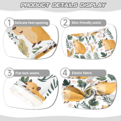 Funny Cartoon Capybaras C Girls Leggings Athletic Pants Tights Stretch Bottom3