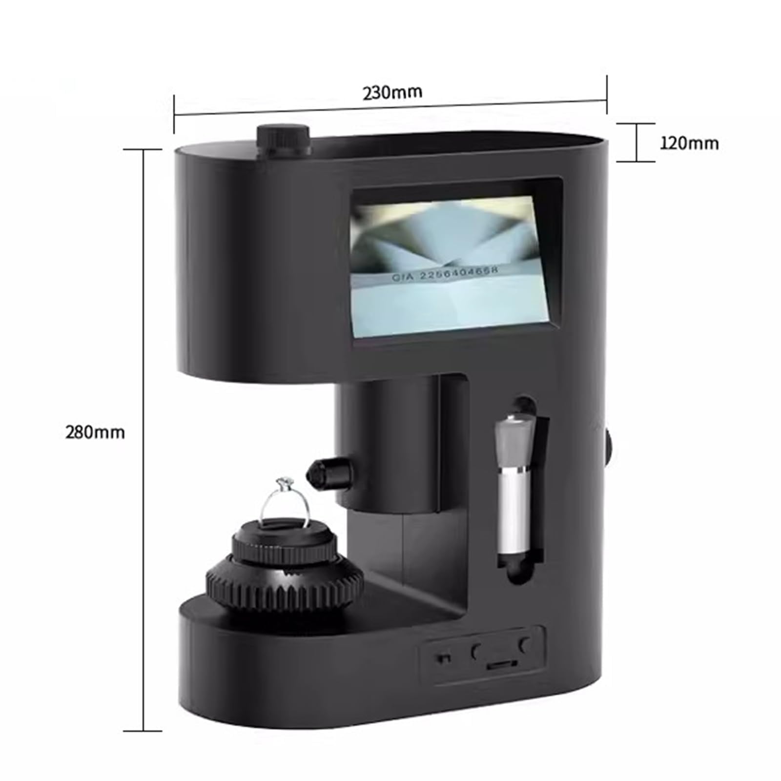 Diamond Viewer 30-200X, dwuekranowa przeglądarka napisów z 20 diodami LED do testowania diamentów i zastosowań w przemyśle tekstylnym
