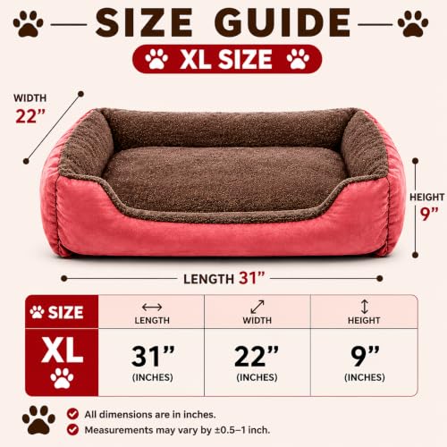 Image of SITSNOOZE Premium Orthopedic Dog Bed XL for Large Dogs 20 to 30 kg Washable Reversible Cushion Sofa for Boxer, Rottweiler and Doberman Breeds (Brown & Rose Gold, XL)