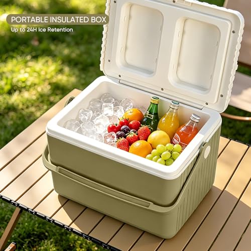 Image of 6Qt 13Qt 19Qt Northroad Camping Coolers,Stylish Macaron Color Durable Hard Cooler,Portable Insulated Ice Chest with 24 /48 Hour Ice Retention,Multi- Size for Camping,Picnic,Beach,Travel