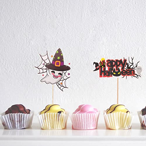 ABOOFAN 20 Pcs Web Aranha Fantasma Decorações Festival Aperitivos Toppers Sobremesa Coquetel Ornamen