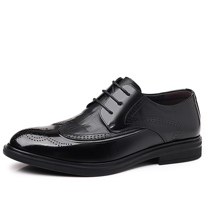 Formal Shoes for Men Men's Classic Modern Dress Business Oxford Shoes Classic Lace-up Formal Tuxedo Shoes Anti-slip Low Top Non Slip Prom Shoes