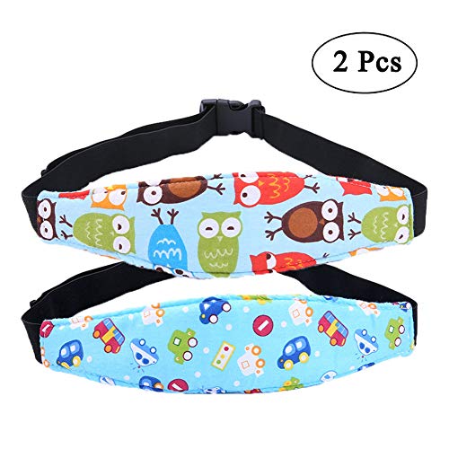 2 Pz Baby Car Seat collo sollievo e sostegno Capo,sede di automobile del capo della cinghia della fascia poggiatesta, Passeggino Seggiolino Auto Sleeping Supporto capo per Toddler bambini Infant (Blu)