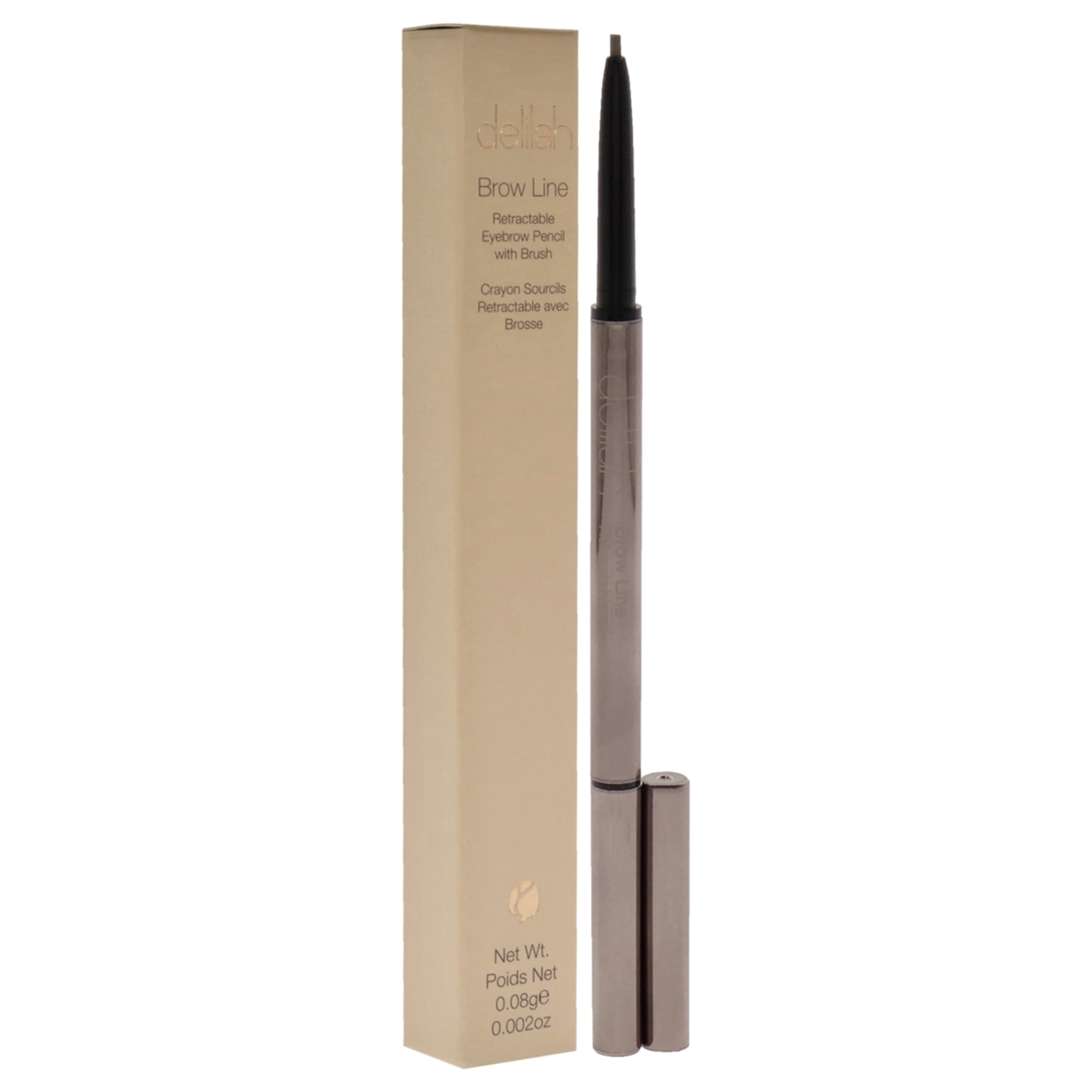 delilah Brow Line Augenbrauenstift mit Pinsel, einziehbar, für Damen, 0,1 g, Asche