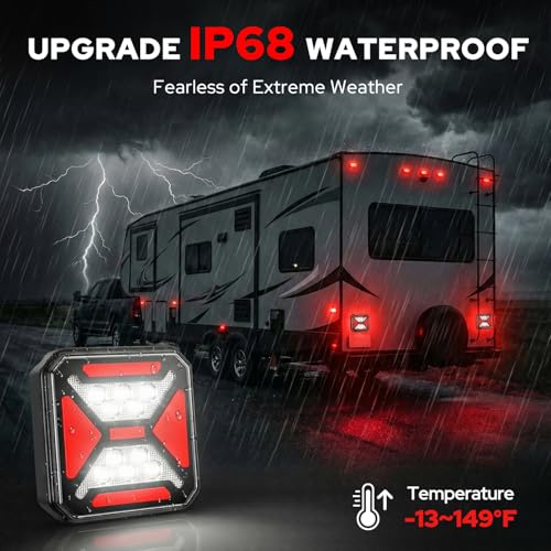 Image of 2026 NewGen π-ππ-π Wireless Trailer Lights, 110 Adjustable Wireless LED Trailer Lights Magnetic, Rechargeable 10H of Use 165FT Ultra-Long Range Tail Light Lenses for Trucks RV Camper Boat Caravan