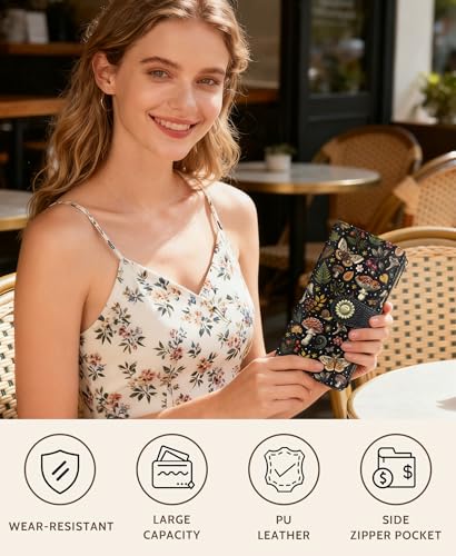 GIANCOMICS Mushroom Womens Wallet RFID Blocking, Credit Card Holder Bifold - Image 3